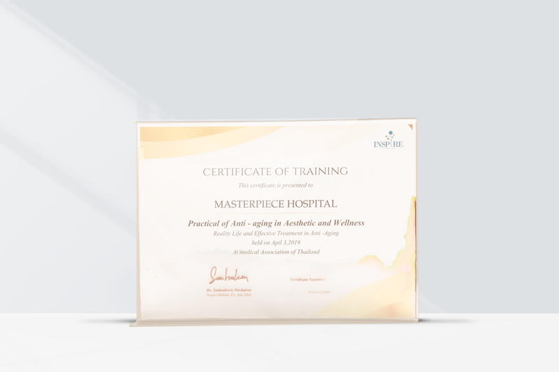 Certificate of Training “Practical of Anti-aging in Aesthetic and Wellness”